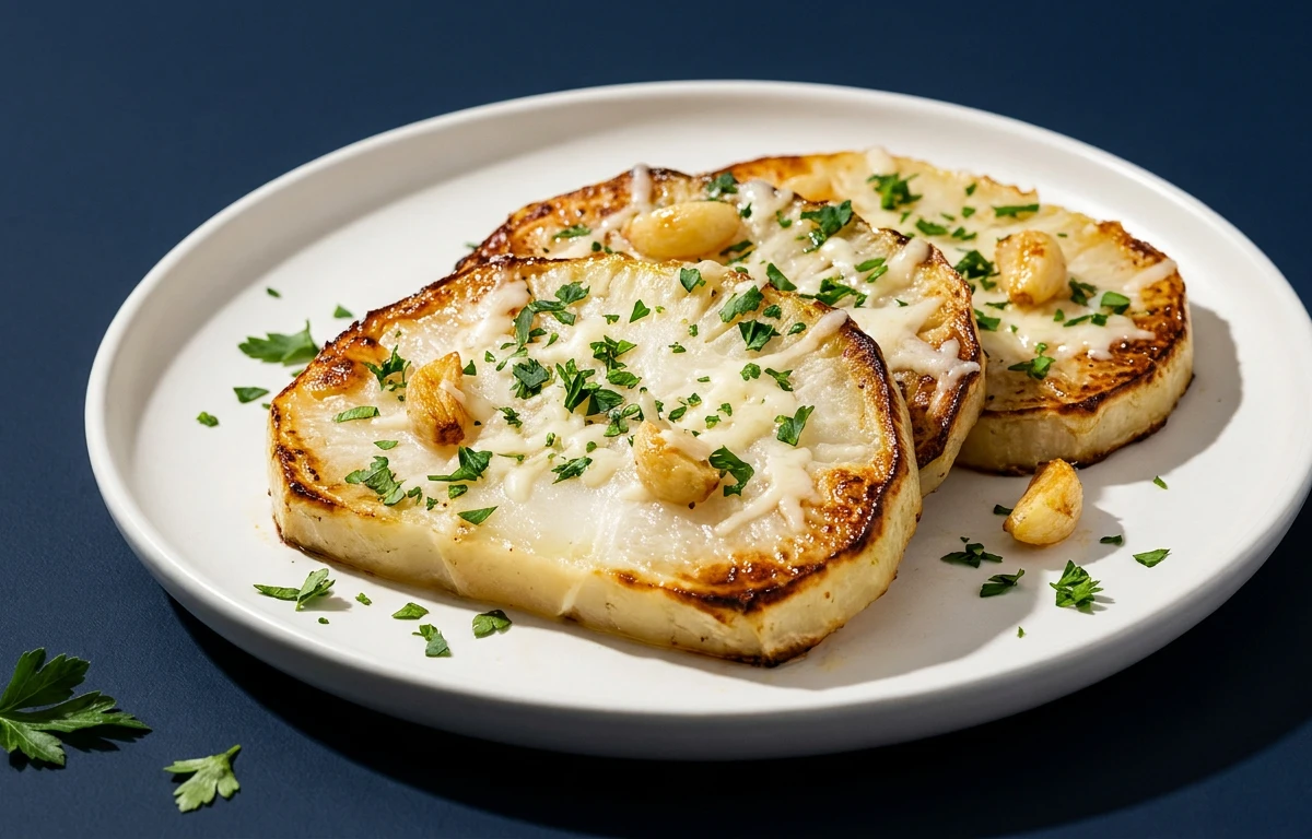 Garlic-Parmesan Roasted Kohlrabi
