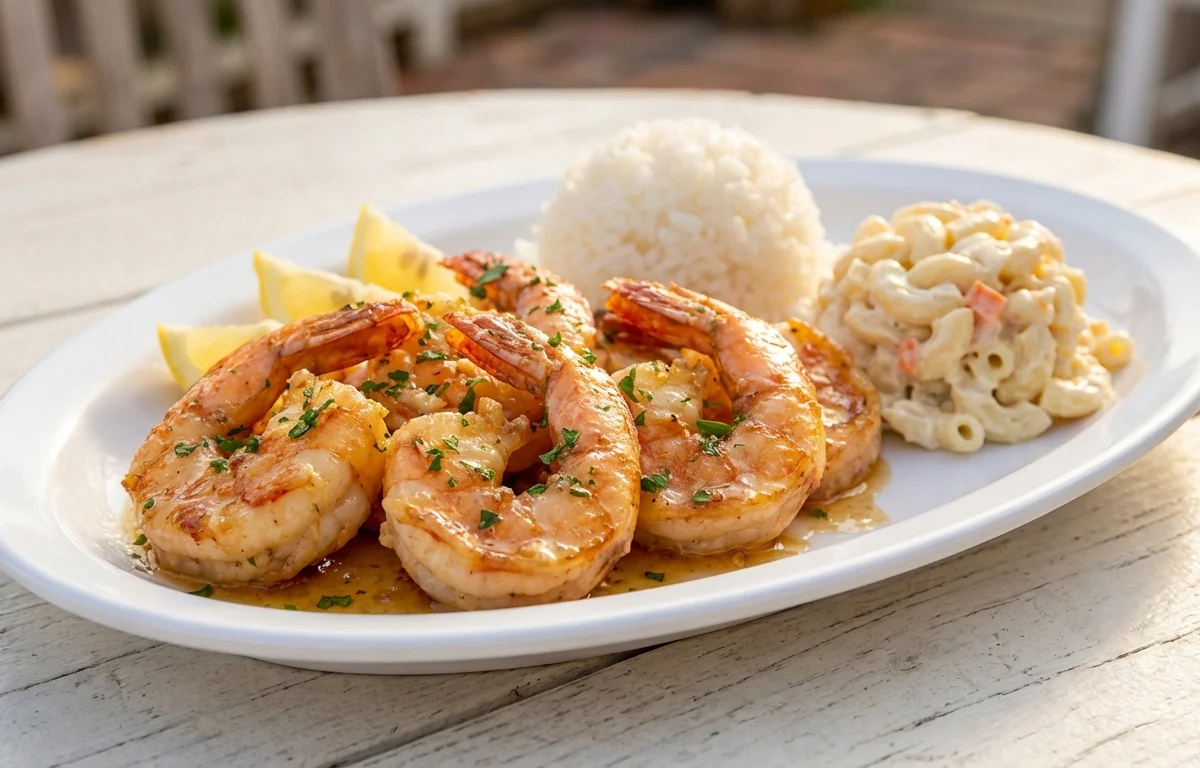 Garlic Shrimp Plate Lunch