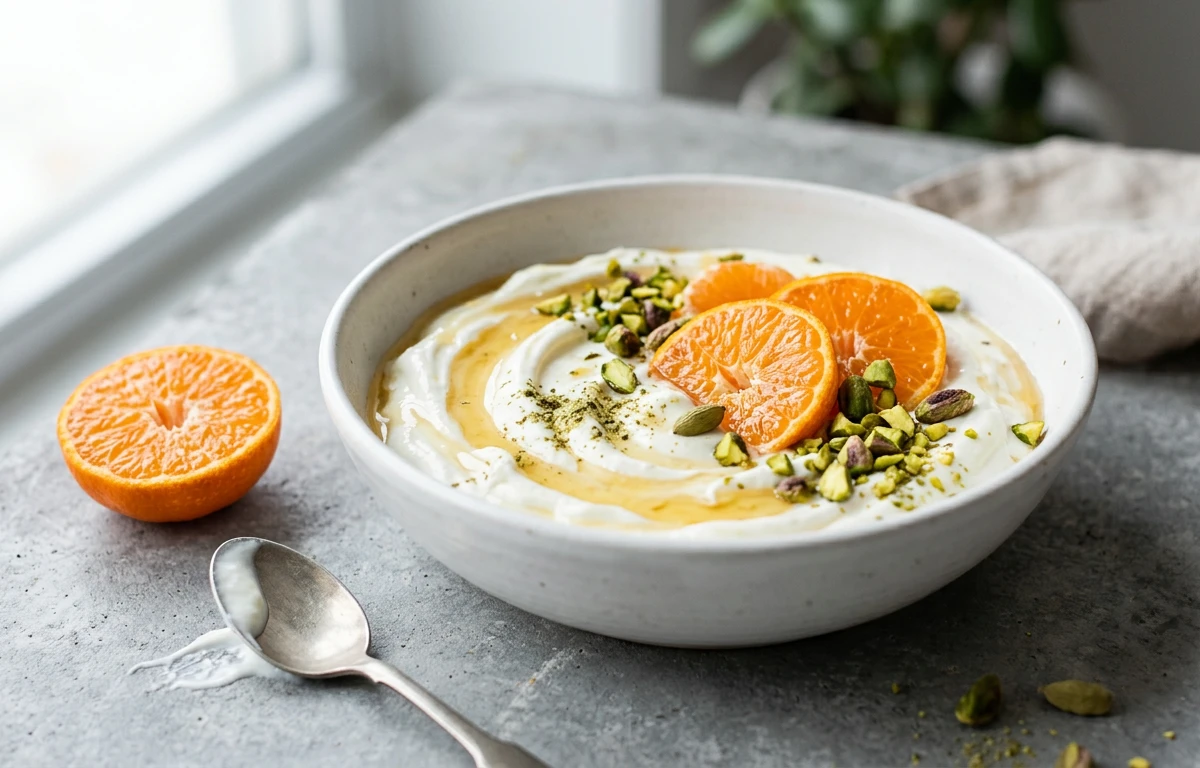 Greek Yogurt with Clementine & Pistachios