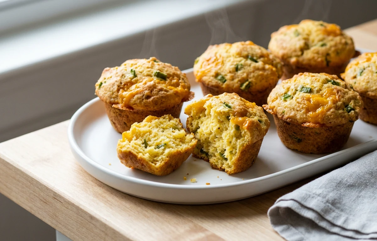 Green Chili & Cheddar Cornbread Muffins