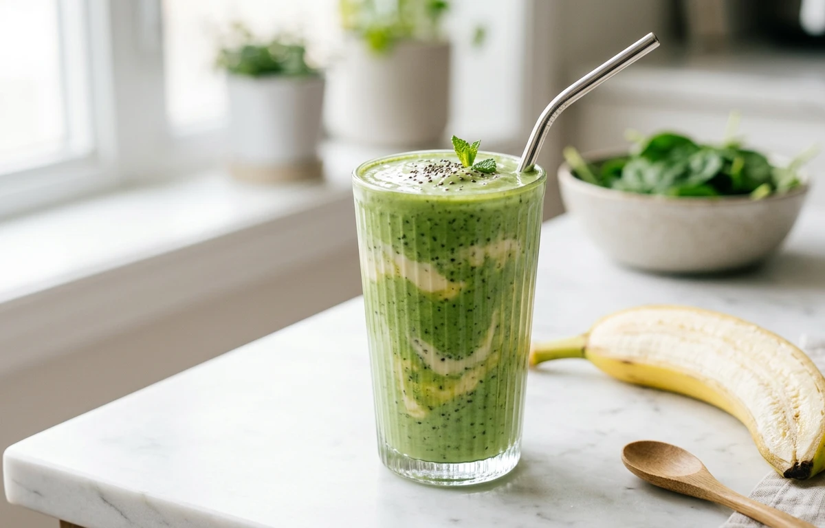 Green Protein Smoothie with a Whey Base