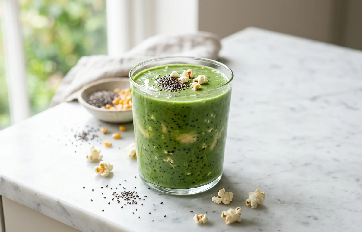 Green Protein Smoothie with Watermelon Seeds