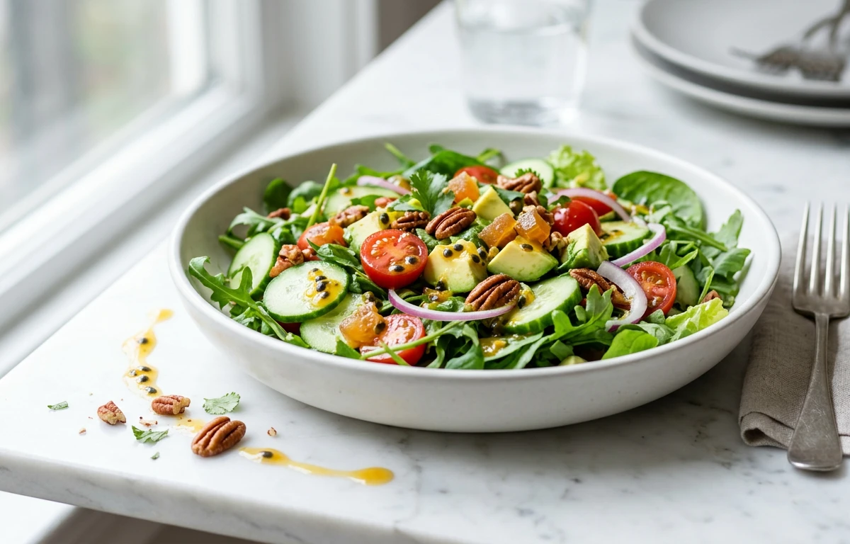 Green Salad with Passion Fruit Vinaigrette