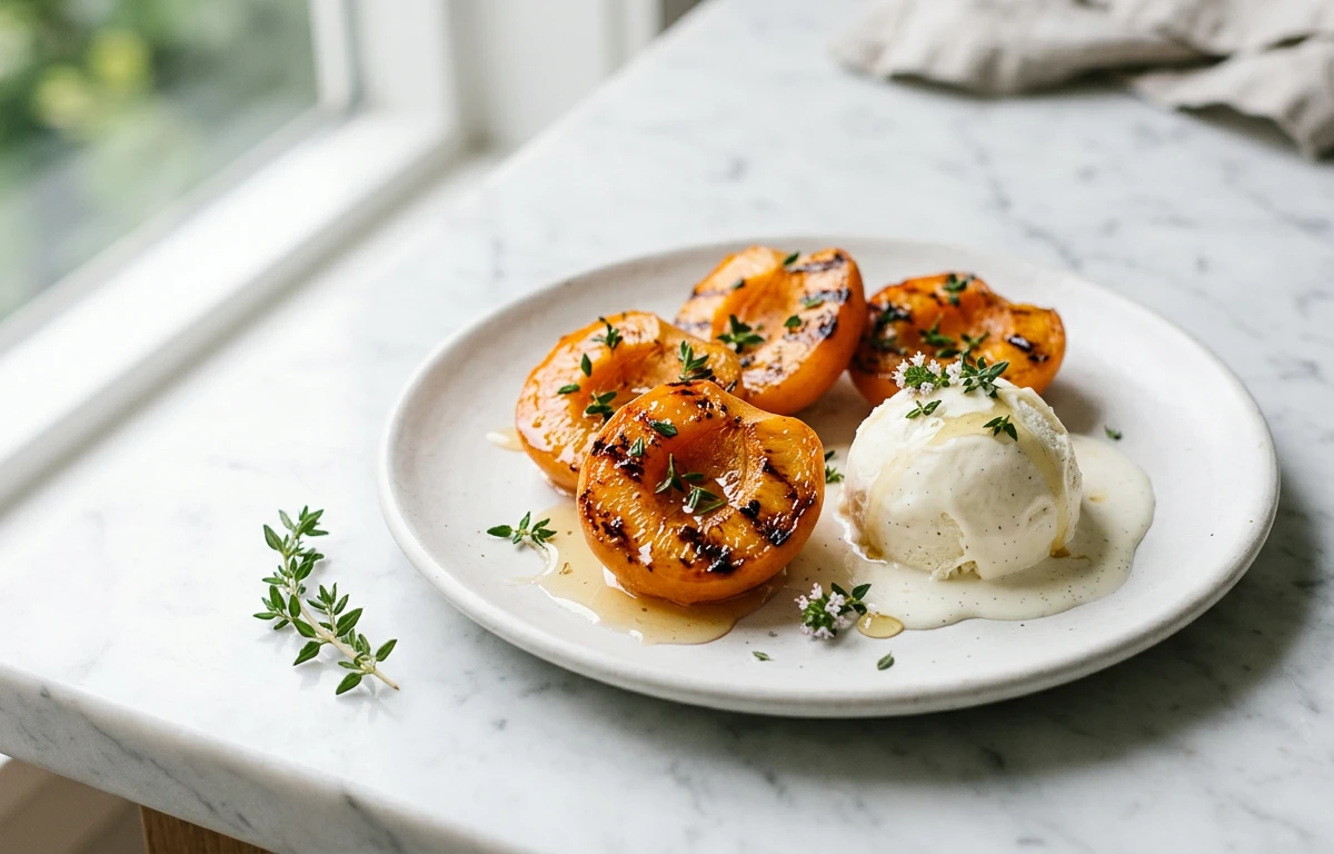 Grilled Apricots with Thyme