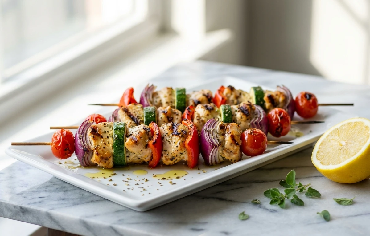 Grilled Chicken and Vegetable Skewers