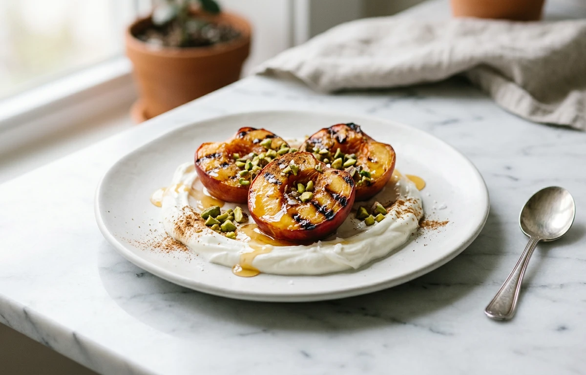 Grilled Nectarine with Greek Yogurt