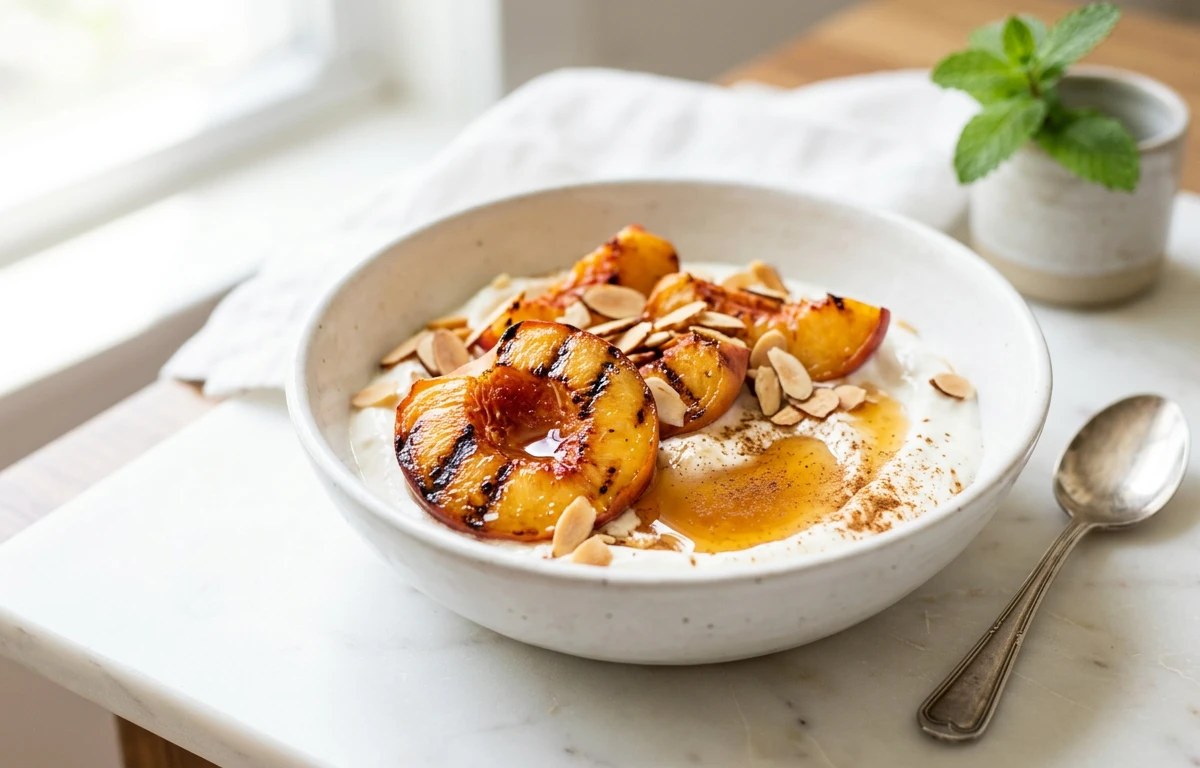 Grilled Peach & Yogurt Bowl