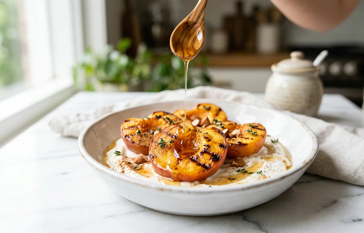 Grilled Peaches with Yogurt
