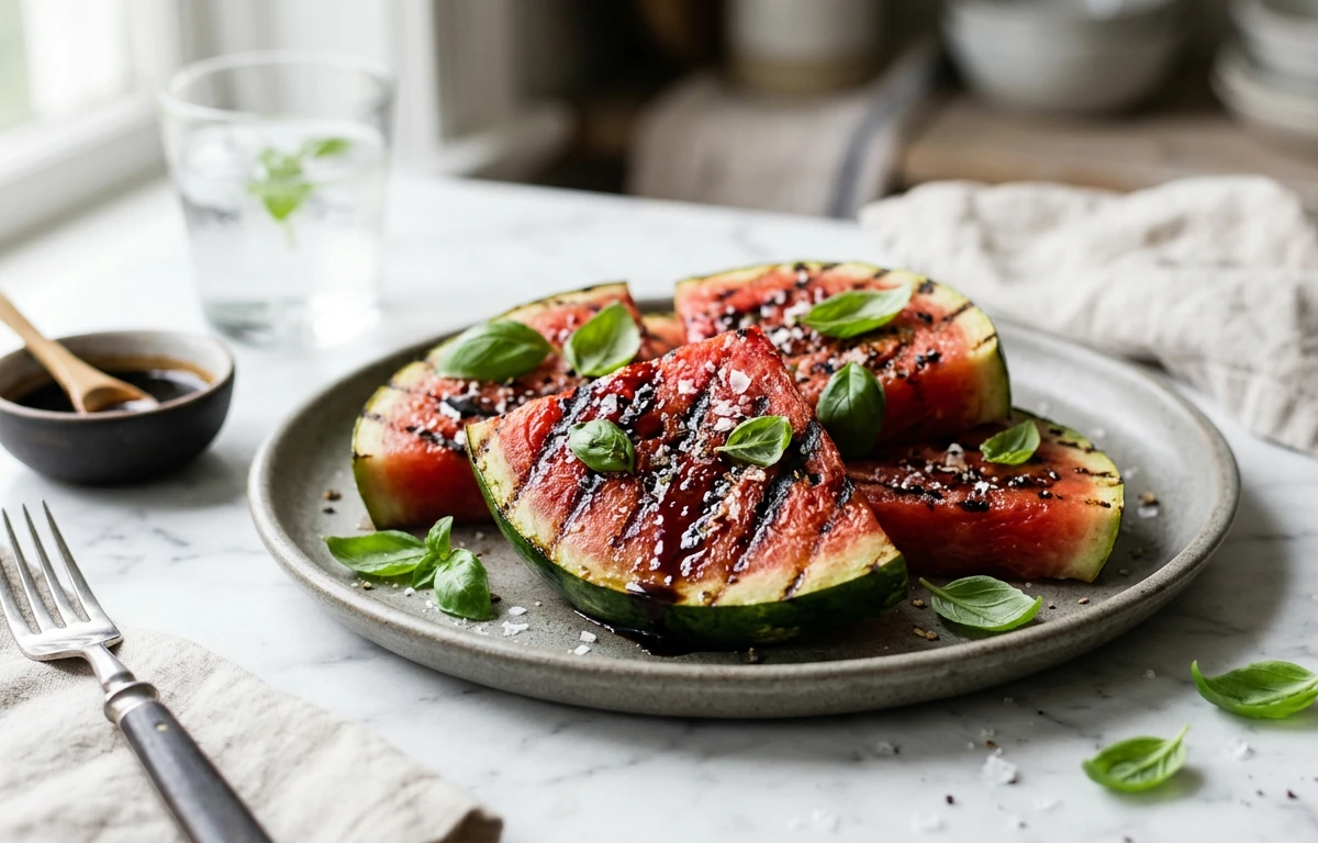 Grilled Watermelon with Balsamic Glaze