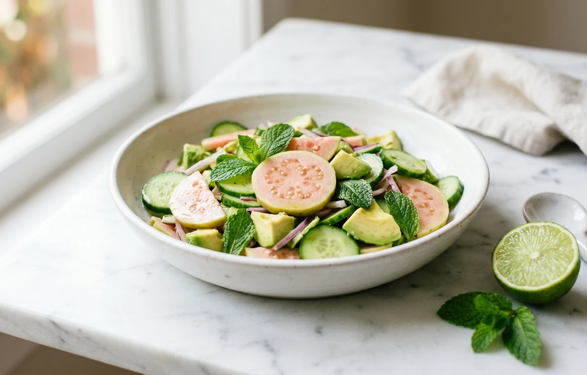 Guava, Cucumber & Avocado Salad