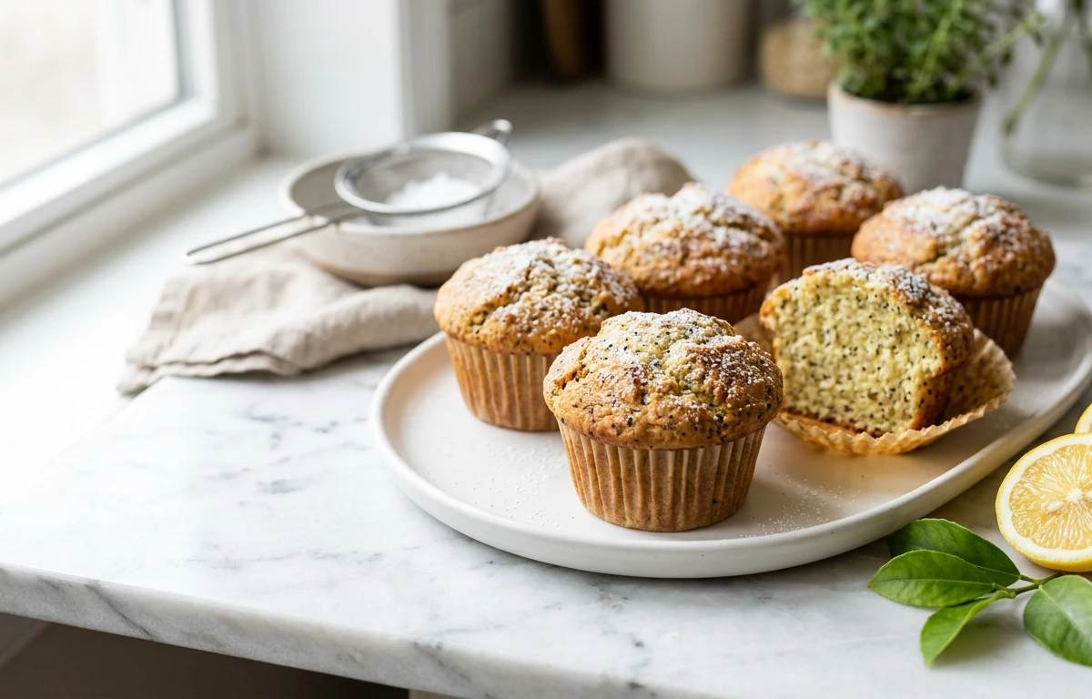 Healthier Lemon Poppy Seed Muffins