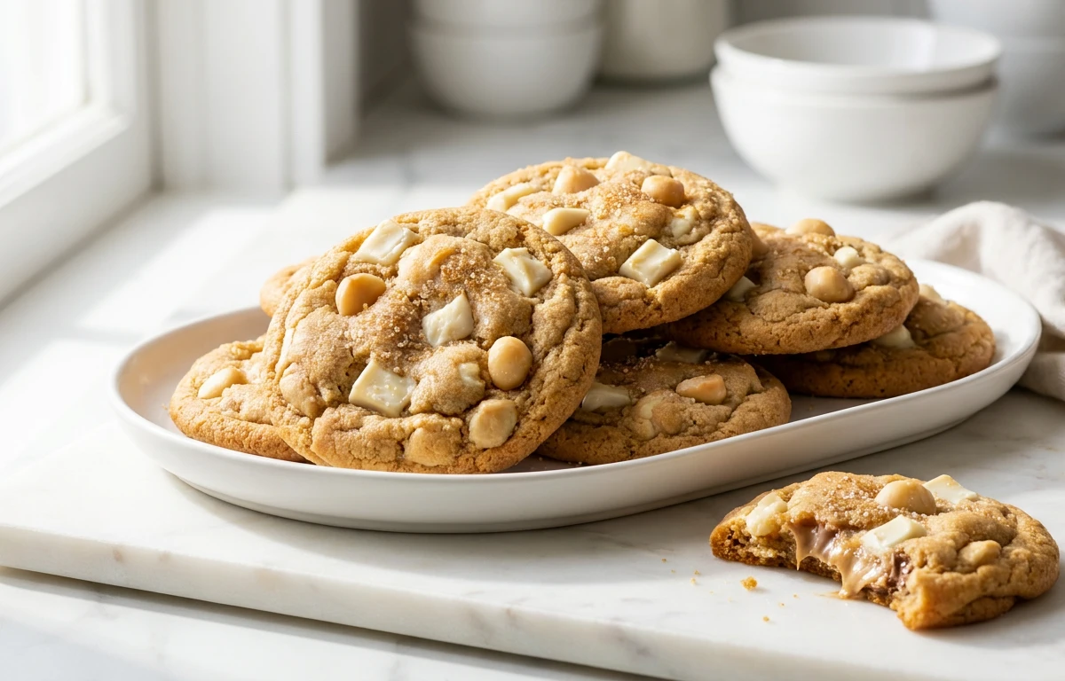 Healthier White Chocolate Macadamia Cookies
