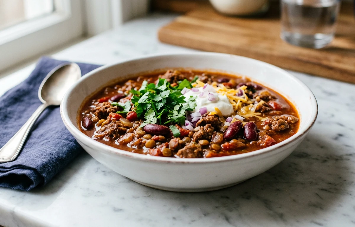 Hearty Beef & Lentil Chili
