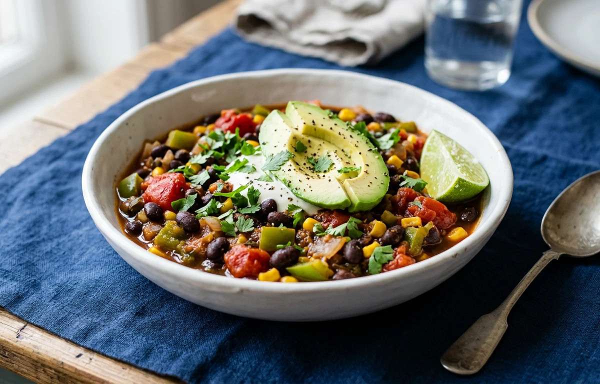 Hearty Black Bean & Veggie Chili