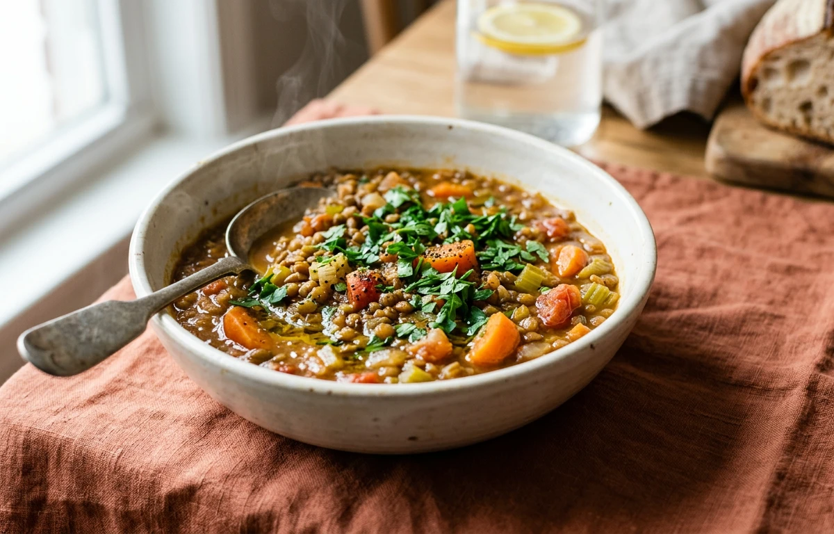 Hearty Brown Lentil & Vegetable Stew