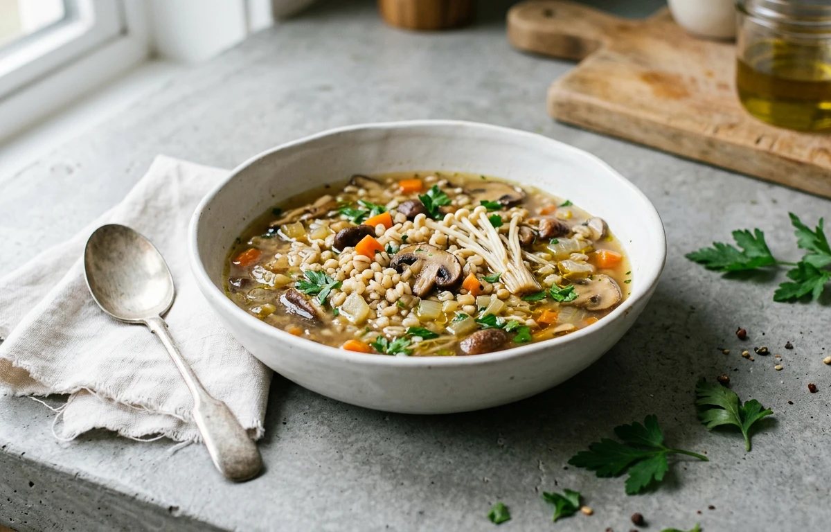 Hearty Mushroom and Barley Soup
