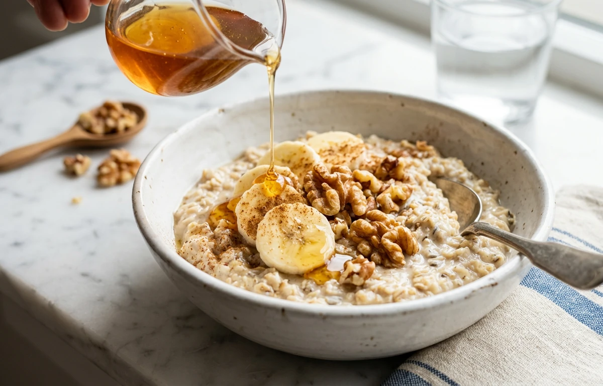 Hearty Oatmeal with Banana & Walnuts
