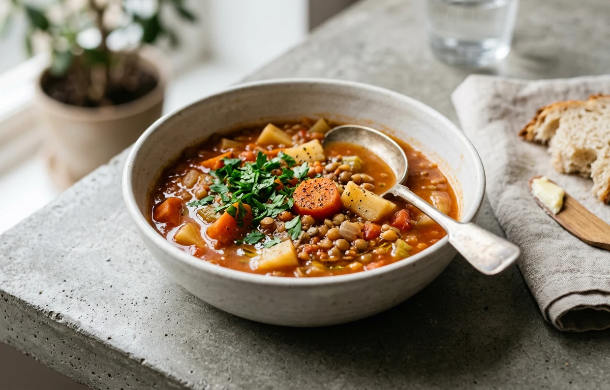 Hearty Root Vegetable & Lentil Soup