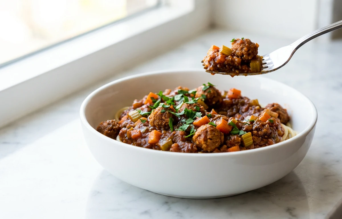 Hearty Soya Chunk Bolognese