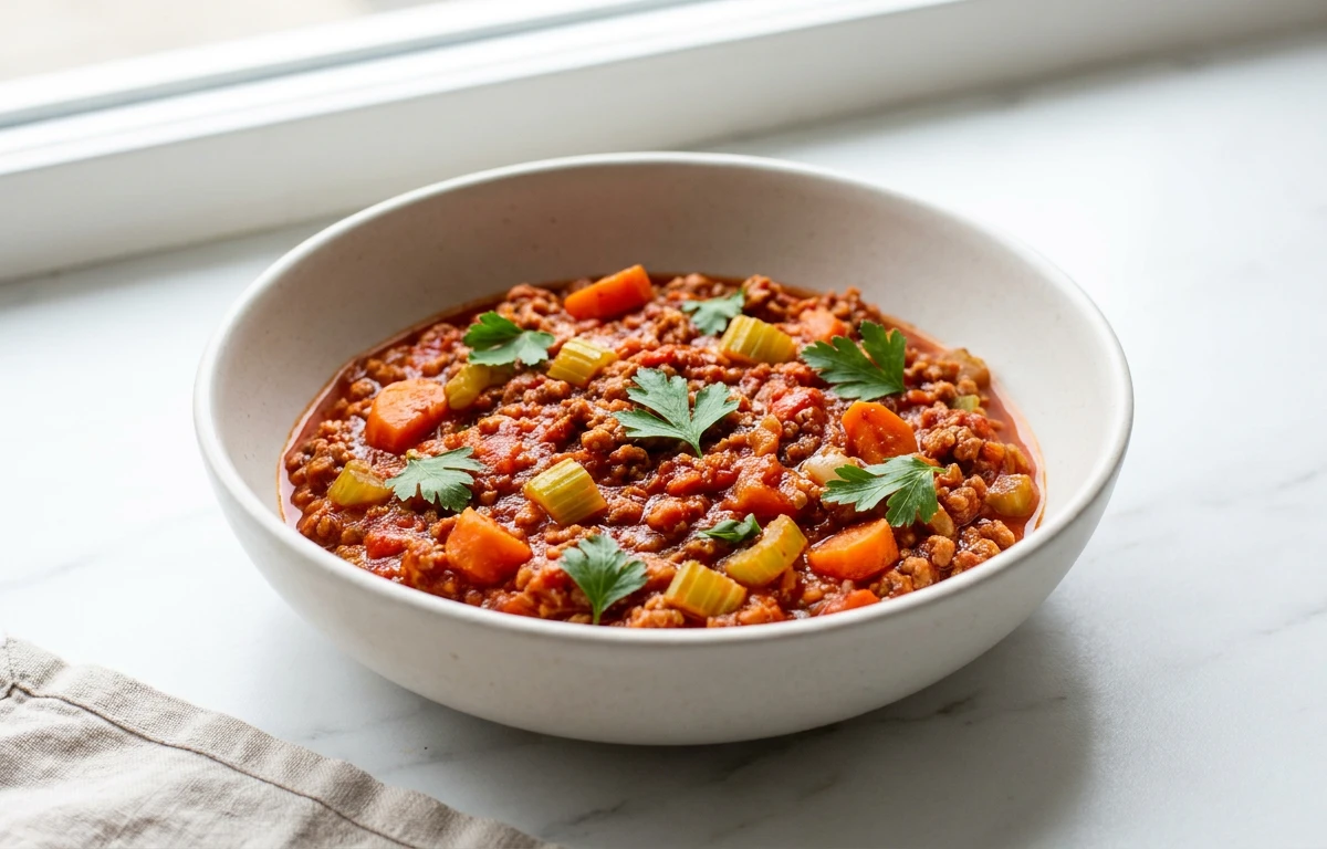 Hearty Soya Mince Bolognese