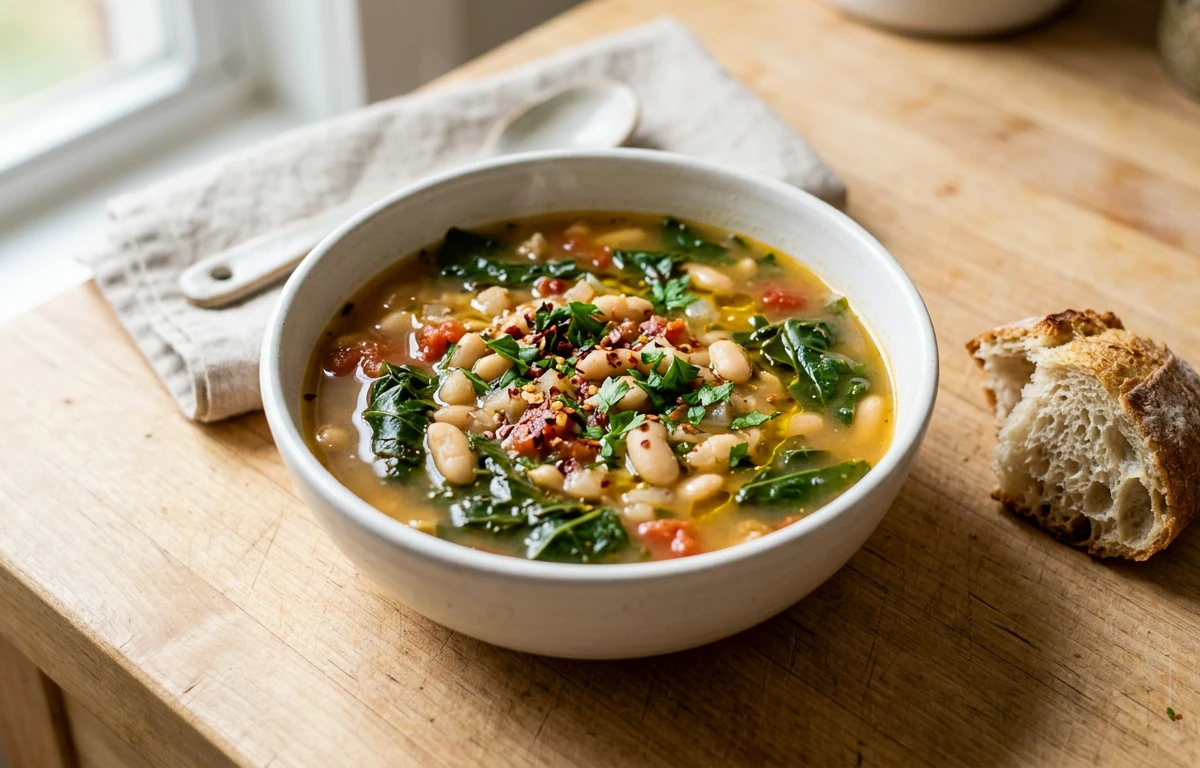 Hearty White Bean & Collard Soup