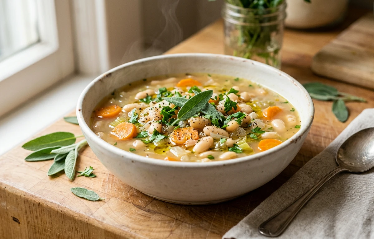 Hearty White Bean & Sage Soup