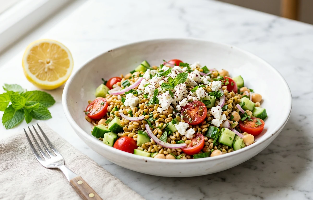 Herby Freekeh Salad with Feta