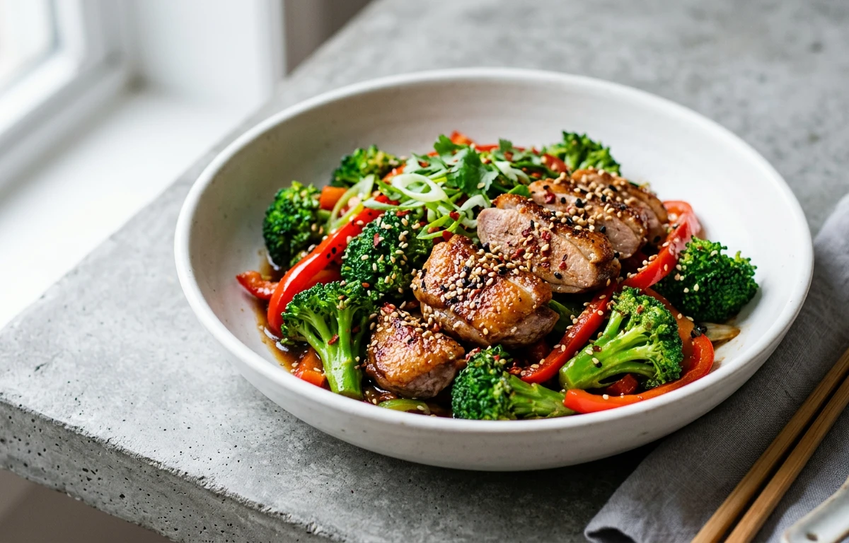 High-Heat Chicken & Broccoli Stir-fry with Ghee