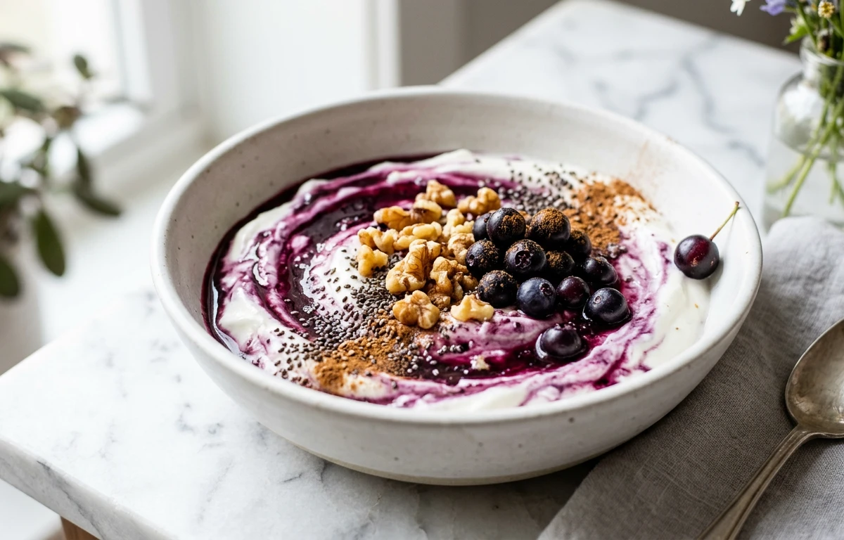 High-Protein Elderberry Yogurt Bowl
