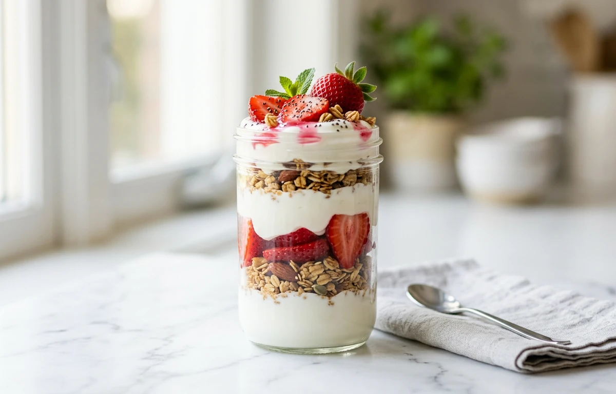 High-Protein Strawberry Parfait