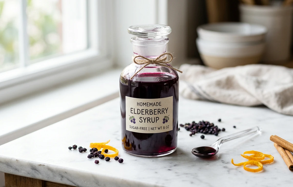 Homemade Sugar-Free Elderberry Syrup