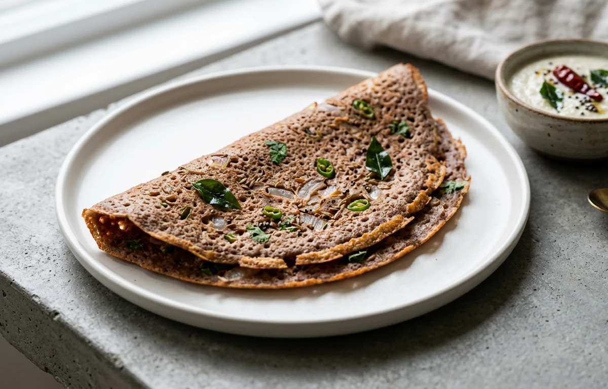 Instant Ragi Dosa (Pancakes)
