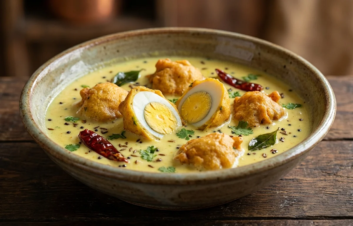 Kadhi with Egg Pakora