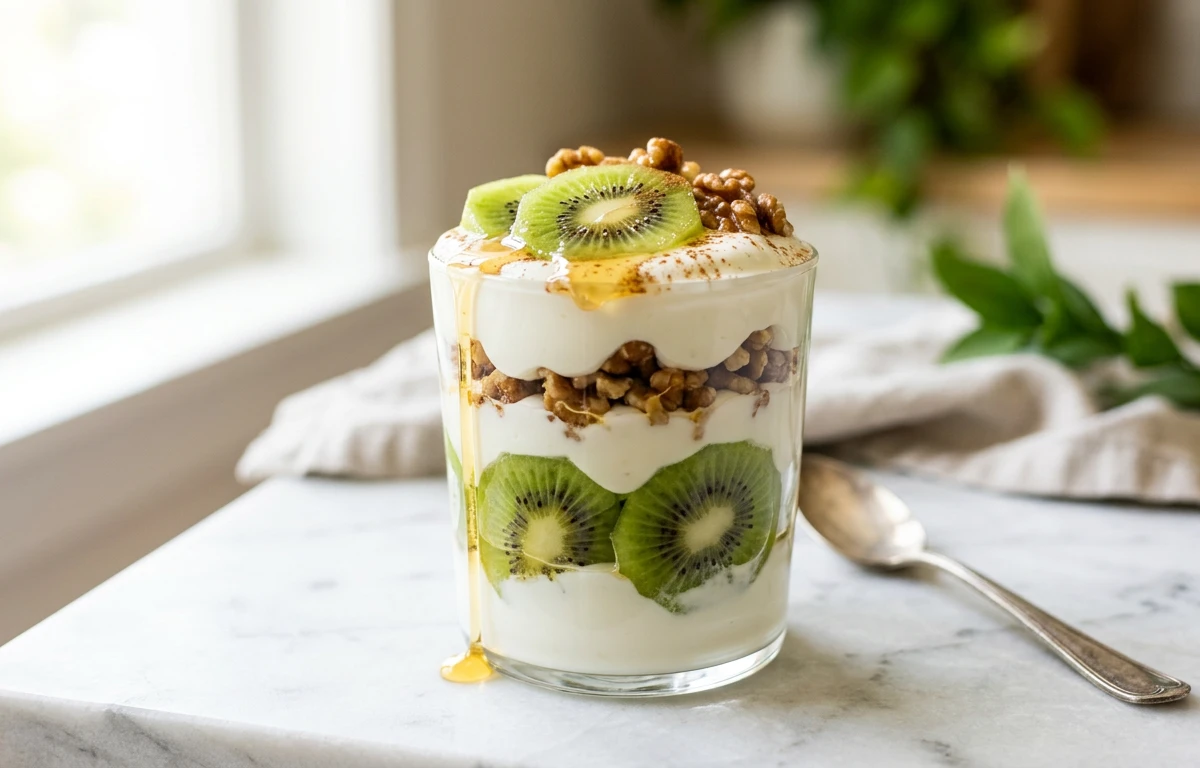 Kiwi Yogurt Parfait with Walnuts