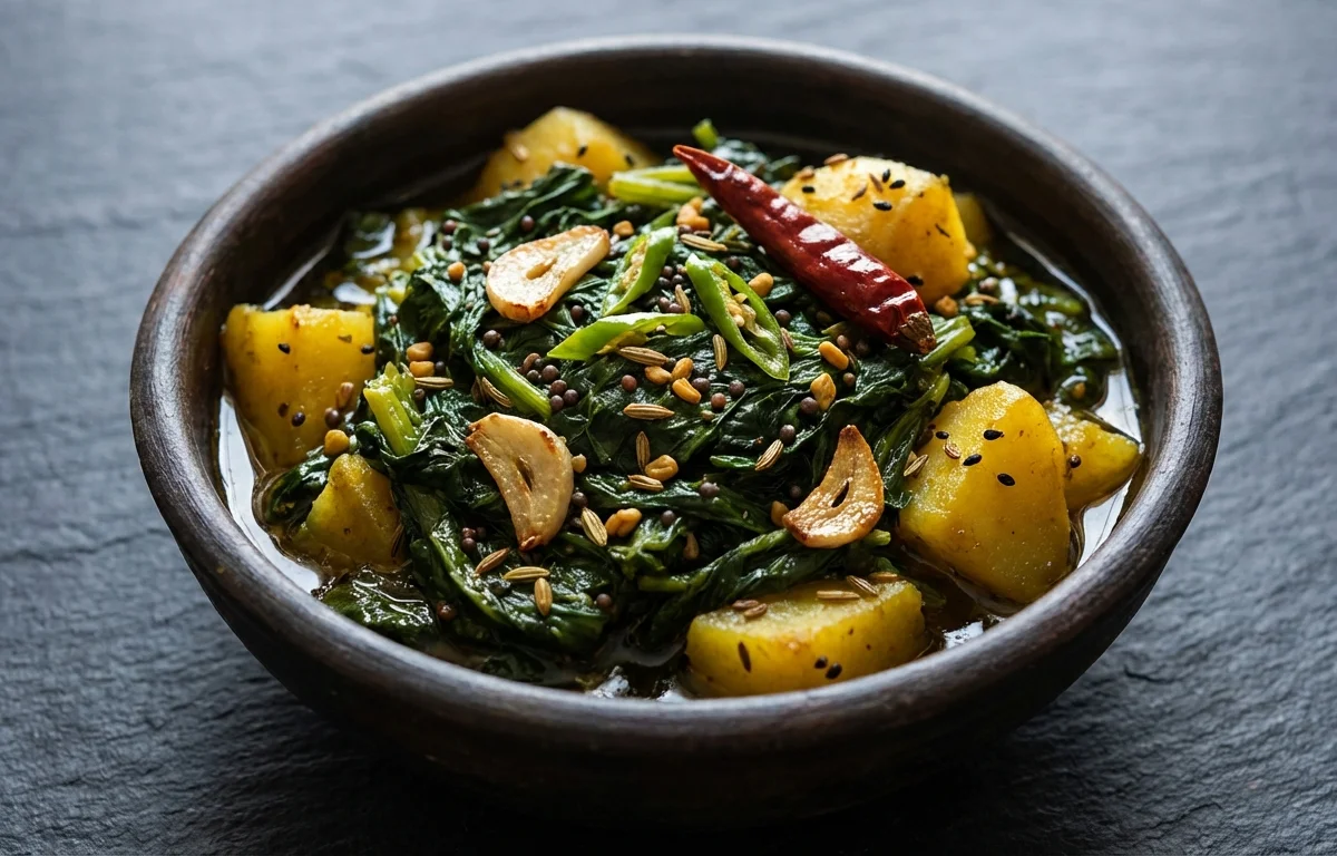 Lai Xaak Aloo Bhaji