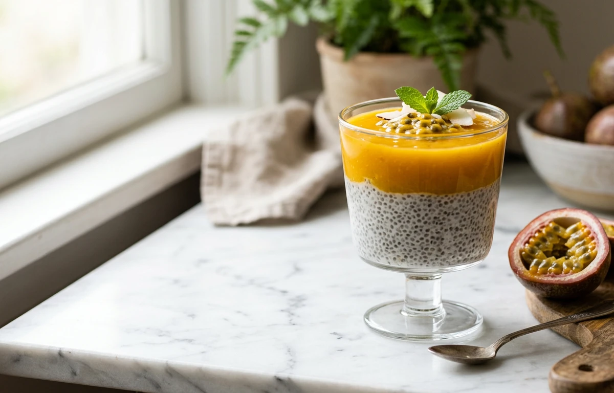 Layered Passion Fruit Chia Pudding