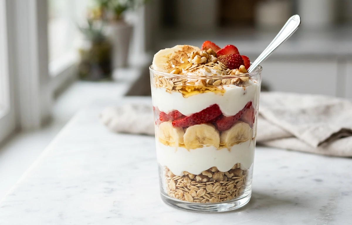 Layered Yogurt & Banana Parfait