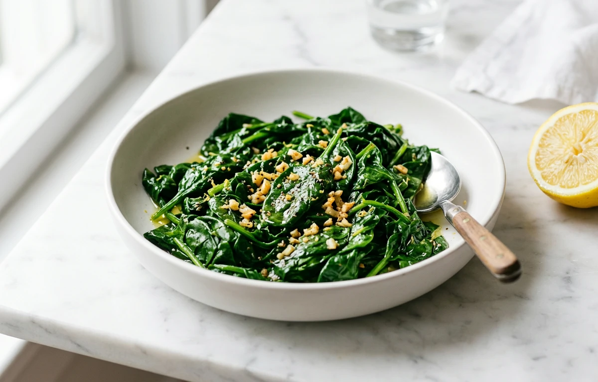 Lemon & Garlic Sautéed Spinach