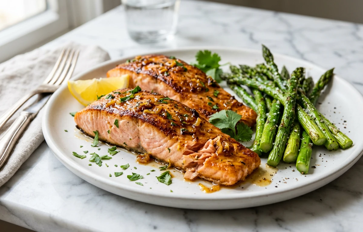 Lemon Ginger Salmon with Asparagus