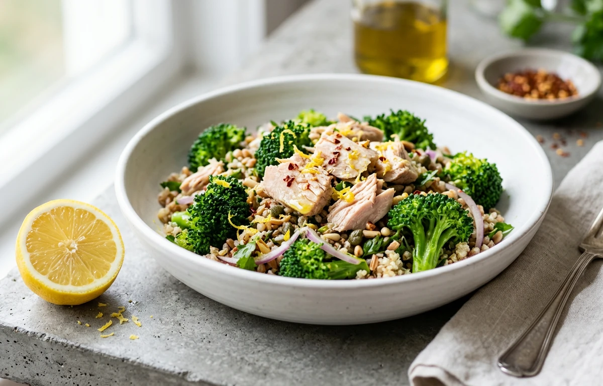 Lemon-Tuna Broccoli Bowl
