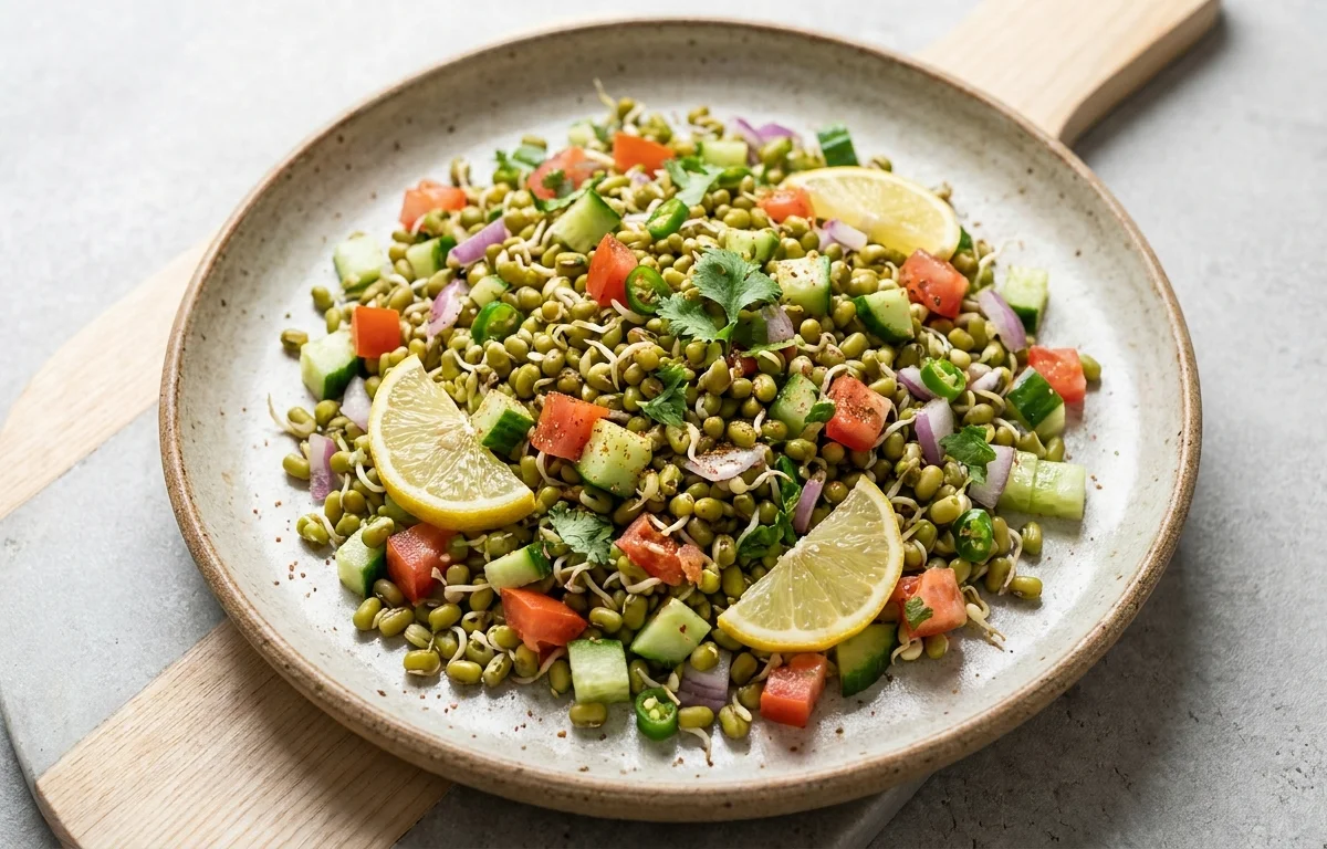 Lemony Sprouted Moong Salad
