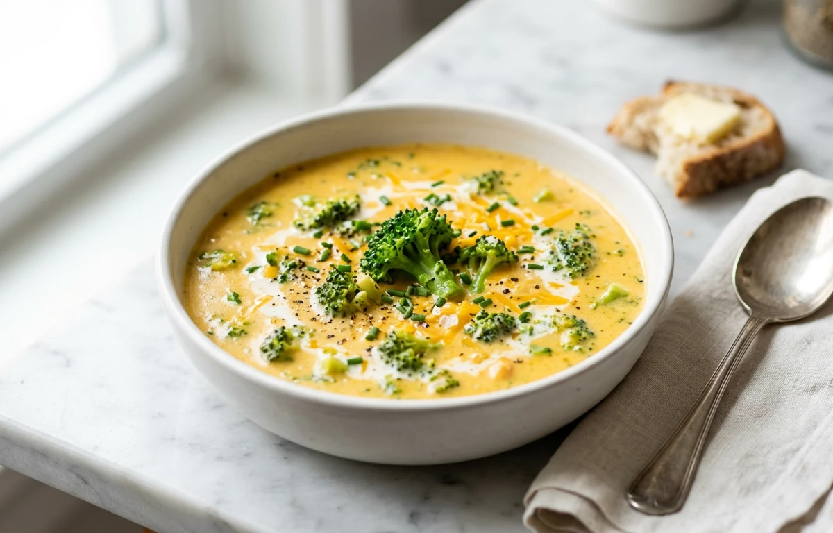 Lighter Broccoli Cheddar Soup