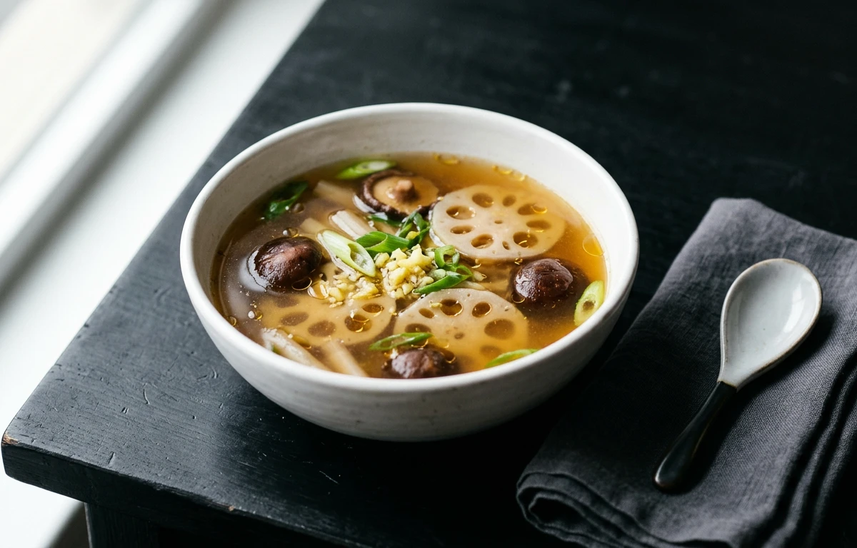 Lotus Stem & Mushroom Soup