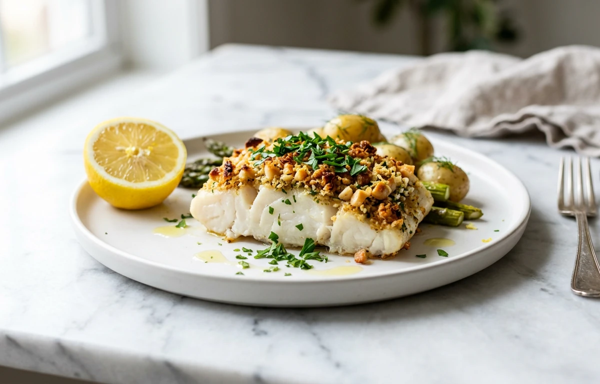 Macadamia Crusted Halibut