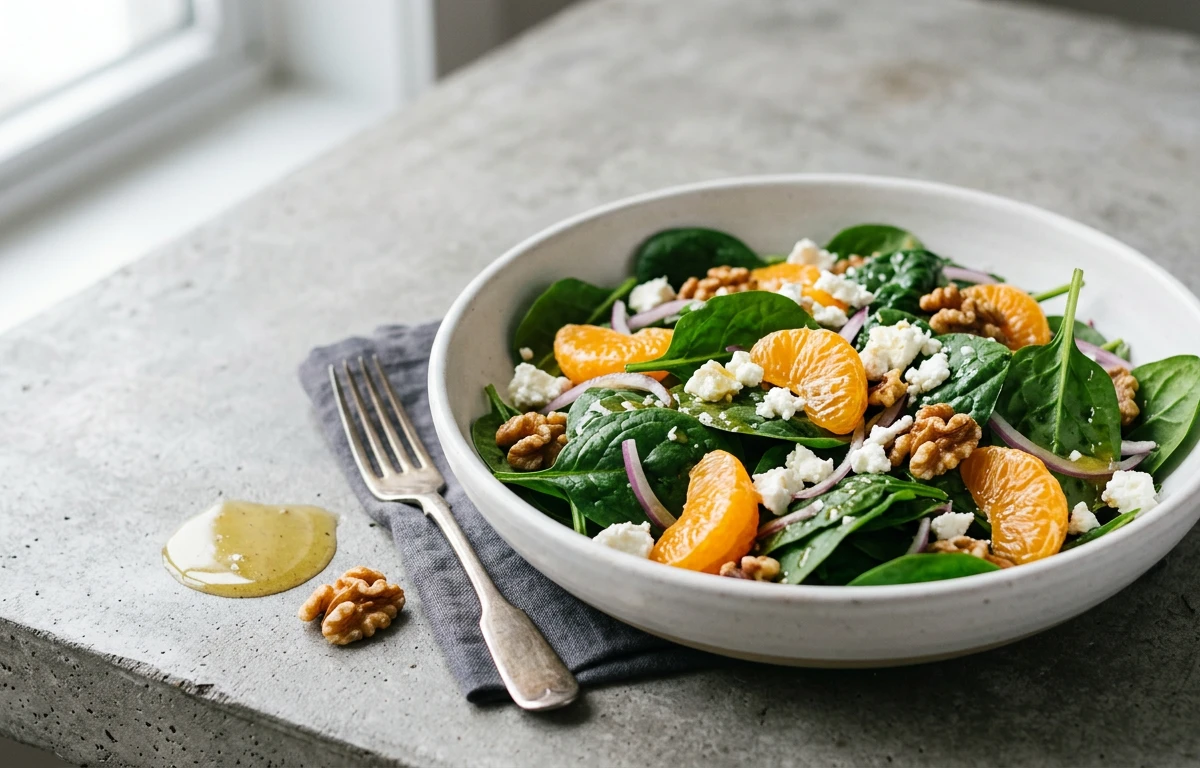 Mandarin, Spinach & Feta Salad