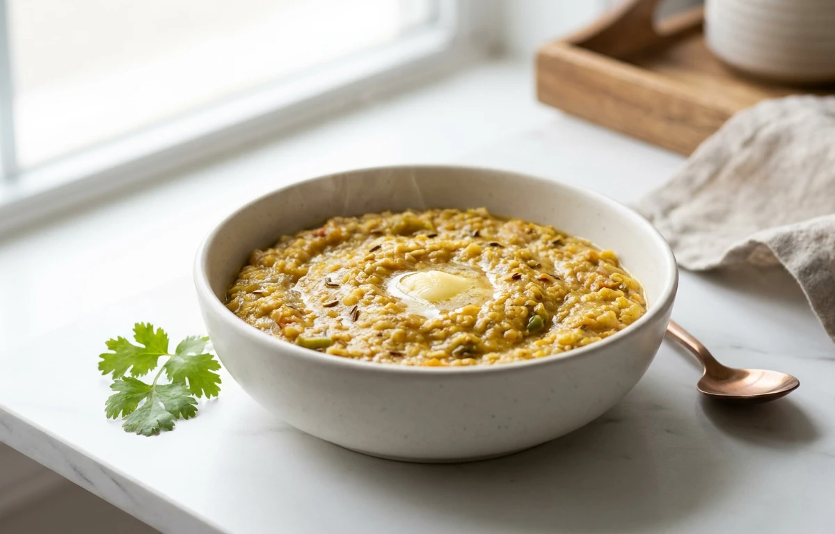 Masala Oats And Moong Dal Khichdi