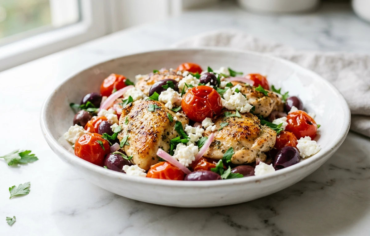 Mediterranean Chicken with Olives & Feta