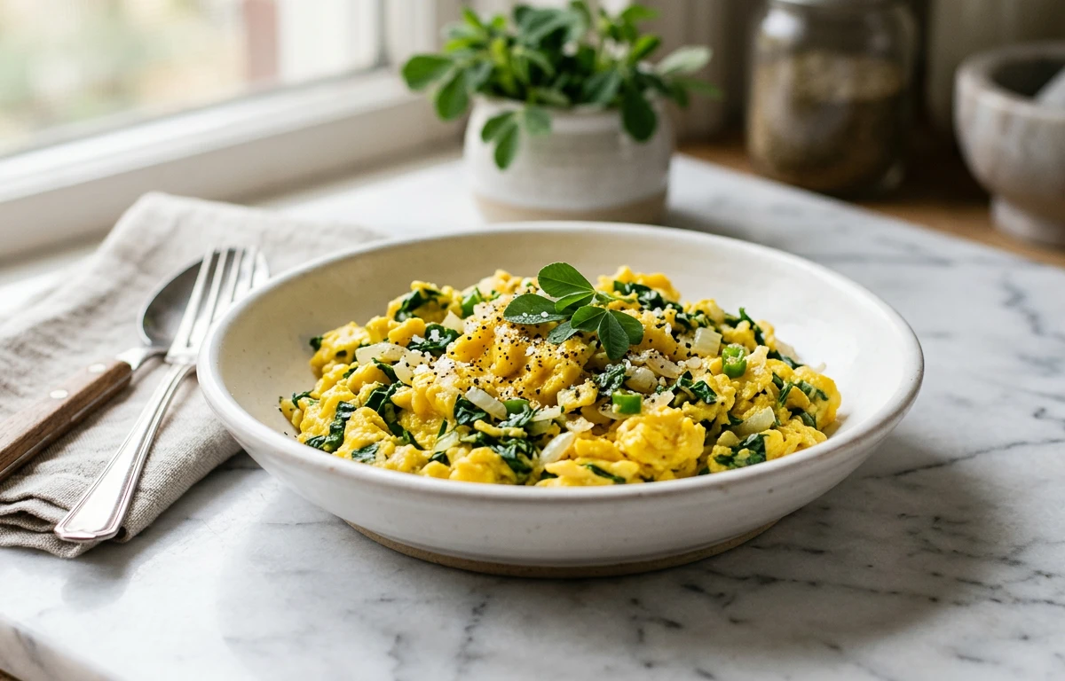 Methi Scrambled Eggs