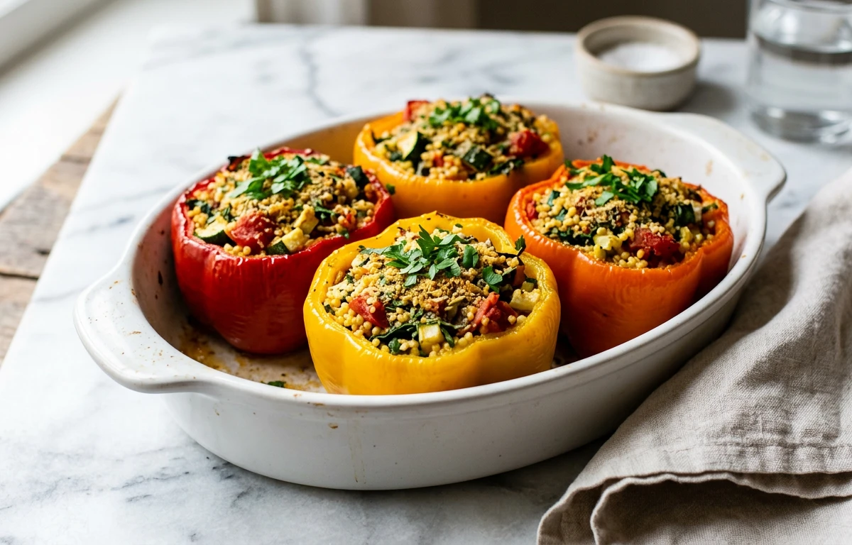 Millet-Stuffed Bell Peppers