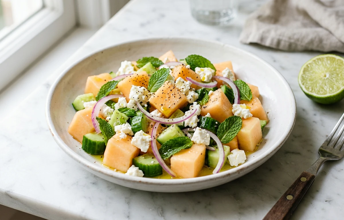 Mint, Feta & Cantaloupe Salad